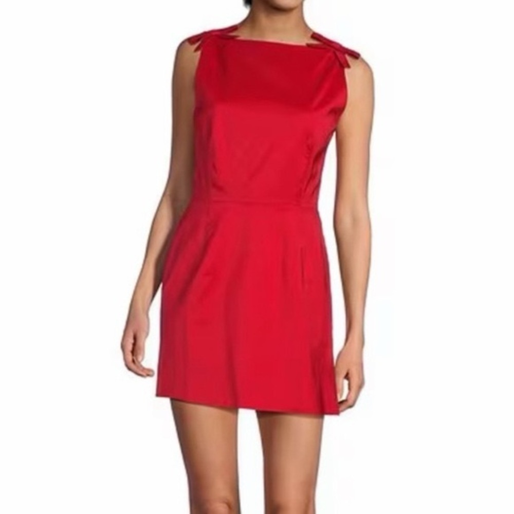 NEW GIANNI BINI x Lilly Sisto Red Blakey Taffeta Mini Dress Dainty Romantic 8